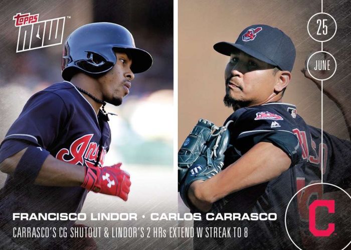 2016 Topps Now #181 Carlos Carrasco  Francisco Lindor
