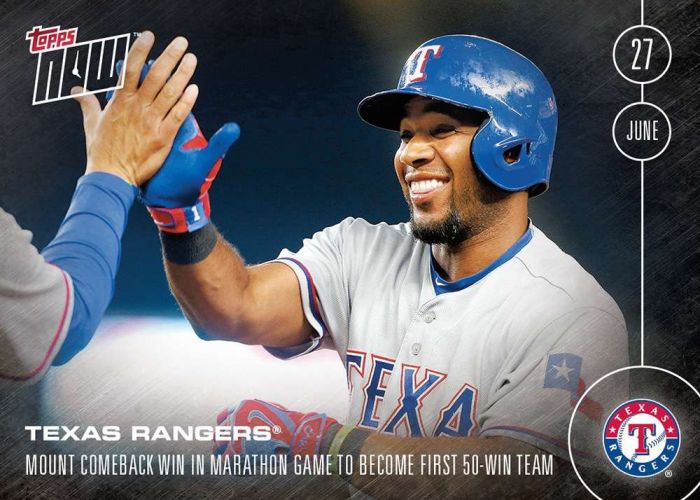 2016 Topps Now #187 Rangers Team Card w/ Adrian Beltre