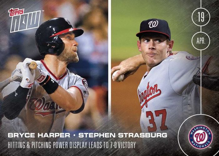 2016 Topps Now #28 Bryce Harper  & Stephen Strasburg