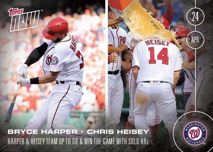 2016 Topps Now #36 Bryce Harper  & Chris Heisey