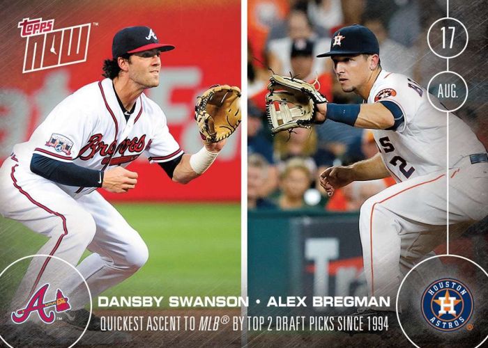 2016 Topps Now #366 Dansby Swanson Alex Bregman