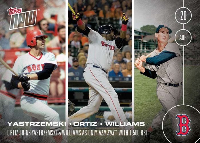 2016 Topps Now #379 David Ortiz  Ted Williams Carl Yastrzemski