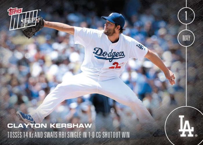 2016 Topps Now #45 Clayton Kershaw
