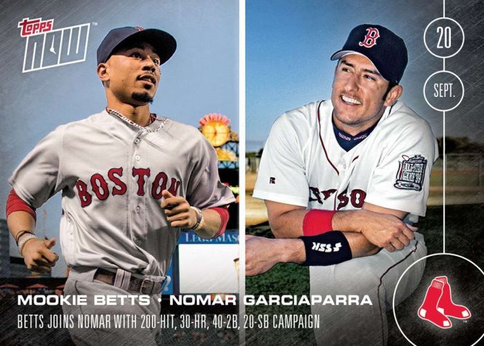 2016 Topps Now #483 Mookie Betts & Nomar Garciaparra