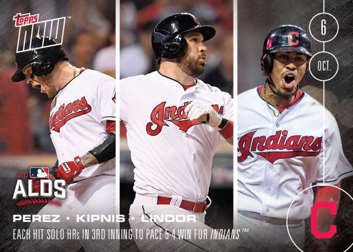 2016 Topps Now #549 Francisco Lindor Roberto Perez Jason Kipnis