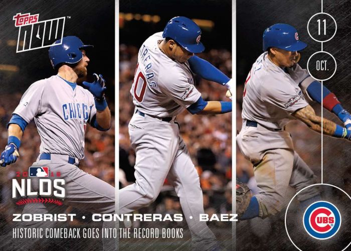2016 Topps Now #571 Ben Zobrist  Javier Baez & Willson Contreras