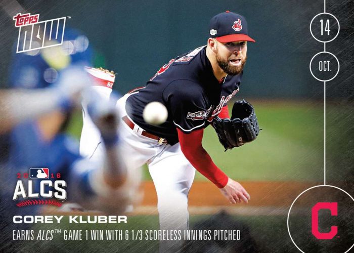 2016 Topps Now #582 Corey Kluber