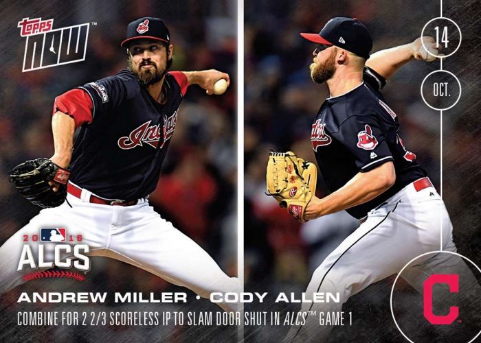 2016 Topps Now #584 Andrew Miller Cody Allen