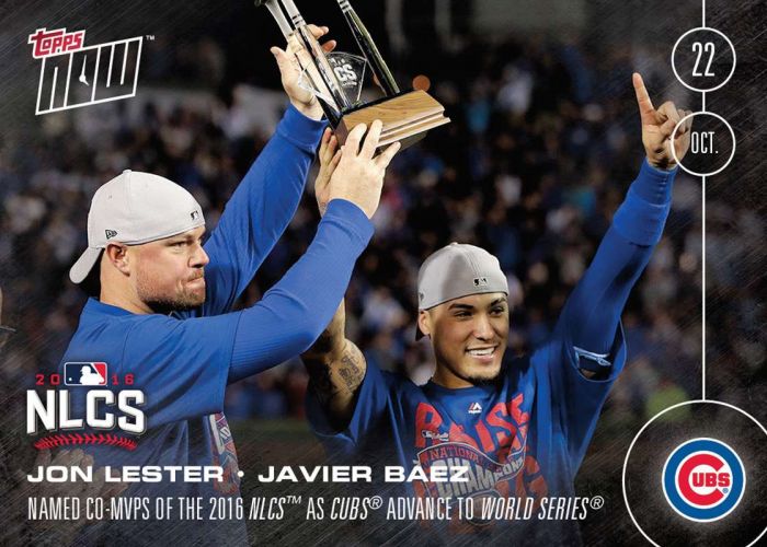 2016 Topps Now #617 Javier Baez & Jon Lester