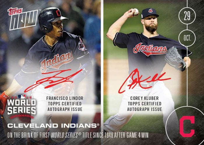 2016 Topps Now #644B Corey Kluber Francisco Lindor