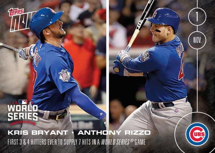 2016 Topps Now #655 Anthony Rizzo & Kris Bryant