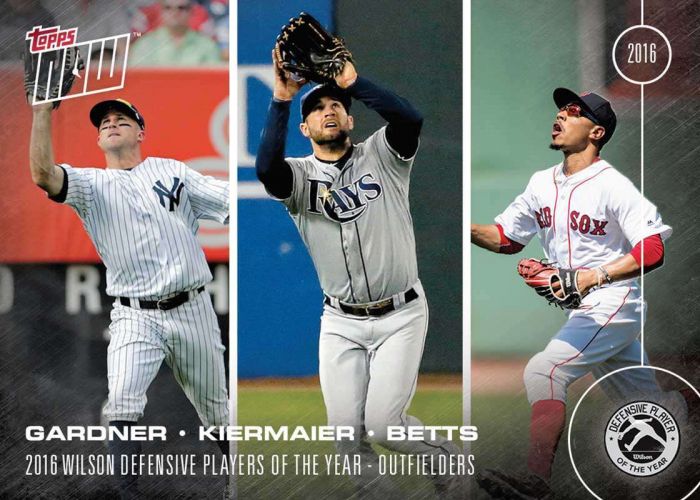 2016 Topps Now #OS-14 Mookie Betts Brett Gardner Kevin Kiermaier
