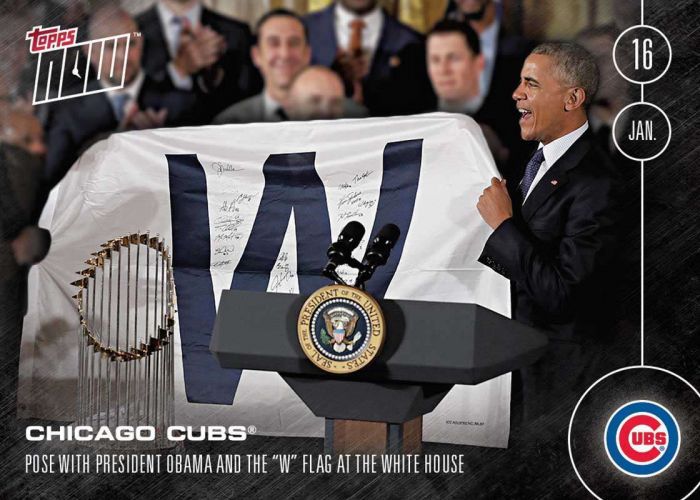 2016 Topps Now #OS-43 Cubs Barack Obama