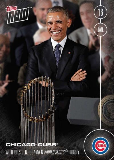 2016 Topps Now #OS-45 Cubs Barack Obama