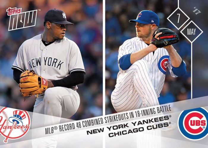 2017 Topps Now #122 Cubs & Yankees