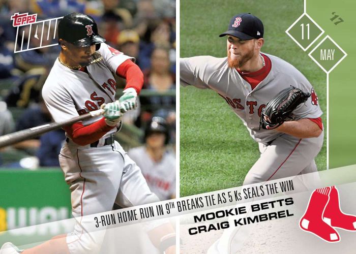 2017 Topps Now #135 Craig Kimbrel & Mookie Betts