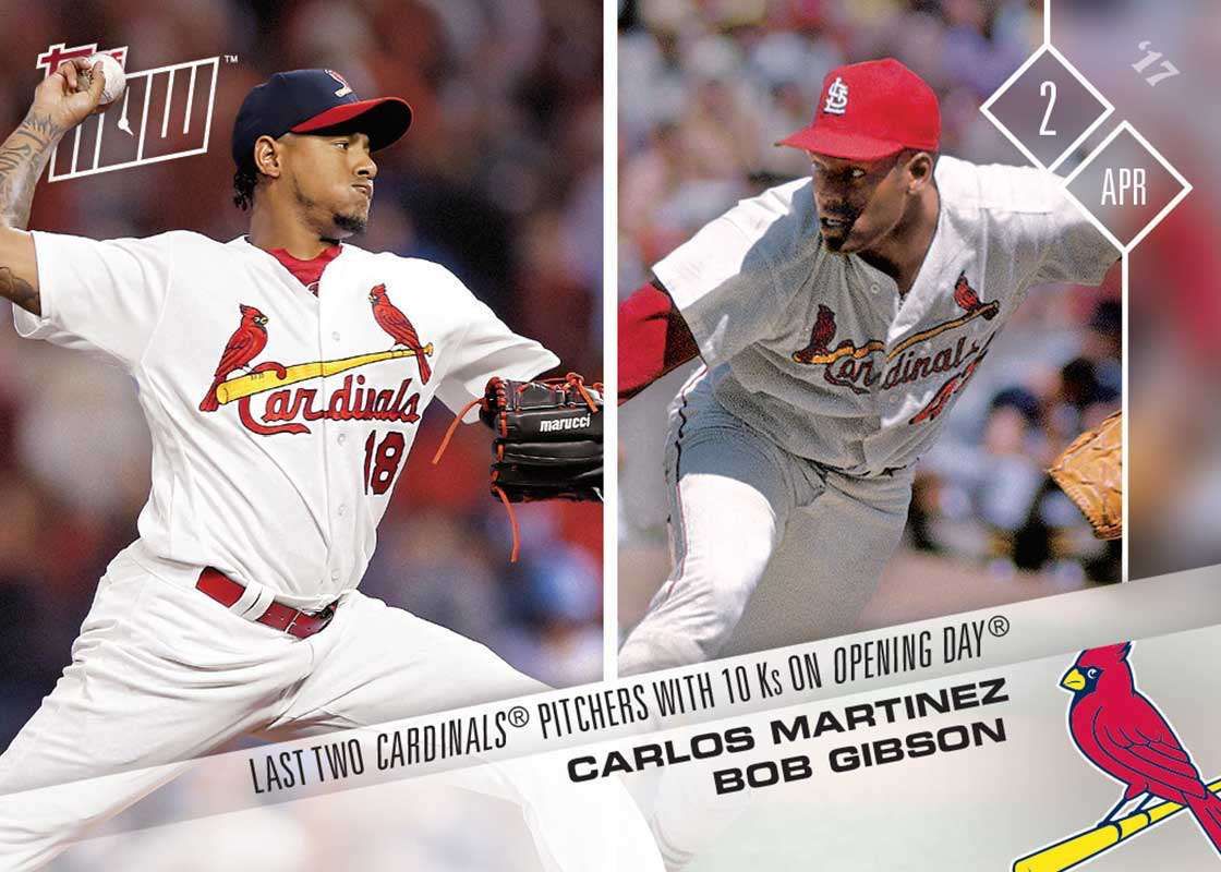 2017 Topps Now #4 Carlos Martinez & Bob Gibson