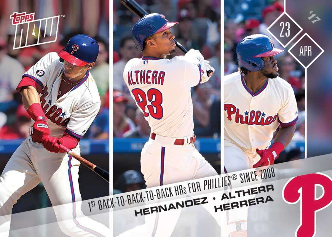 2017 Topps Now #76 Cesar Hernandez/Aaron Altherr/Odubel Herrera