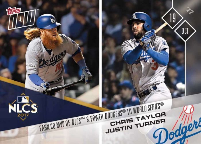 2017 Topps Now #795 Chris Taylor & Justin Turner