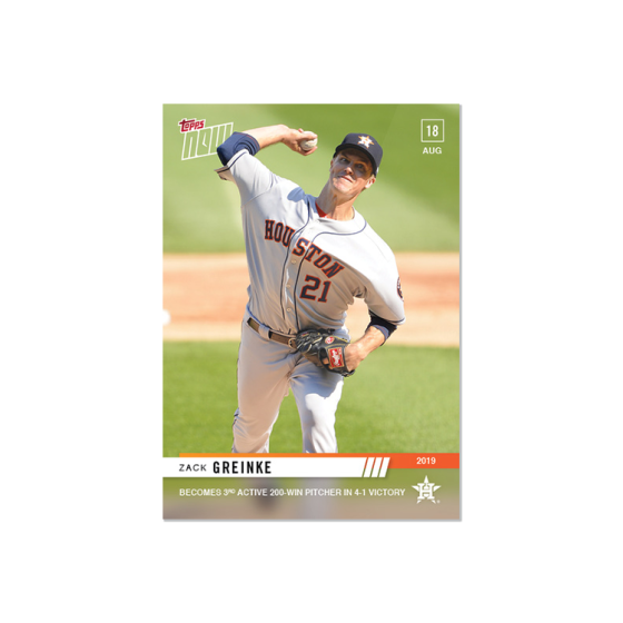 2019 Topps Now #710 Zack Greinke