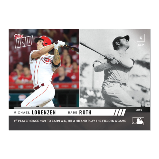 2019 Topps Now #794 Michael Lorenzen w/ Babe Ruth
