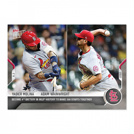 2021 Topps Now #752 Yadier Molina/Adam Wainwright