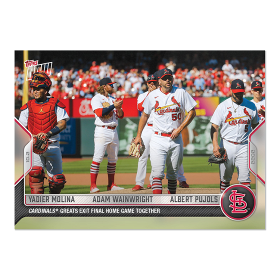 2022 Topps Now #1000 Yadier Molina/Adam Wainwright/Albert Pujols