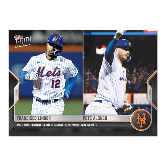 2022 Topps Now #1047 Francisco Lindor/Pete Alonso