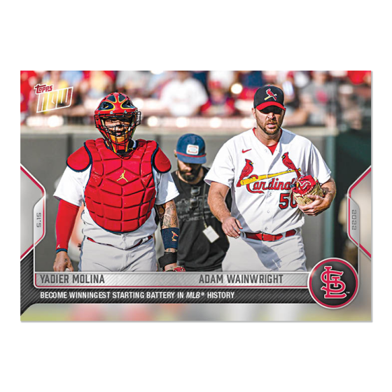 2022 Topps Now #187 Yadier Molina/Adam Wainwright