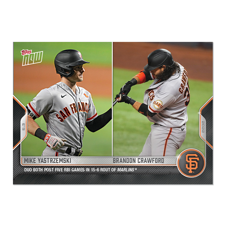 2022 Topps Now #292 Mike Yastrzemski/Brandon Crawford