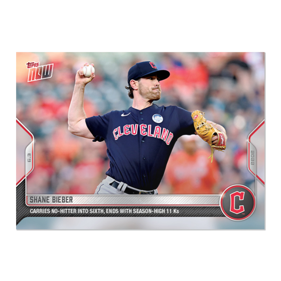 2022 Topps Now #293 Shane Bieber