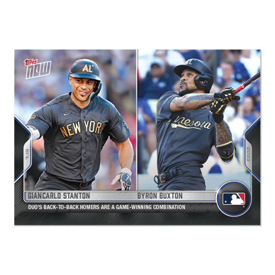 2022 Topps Now #574 Giancarlo Stanton/Byron Buxton