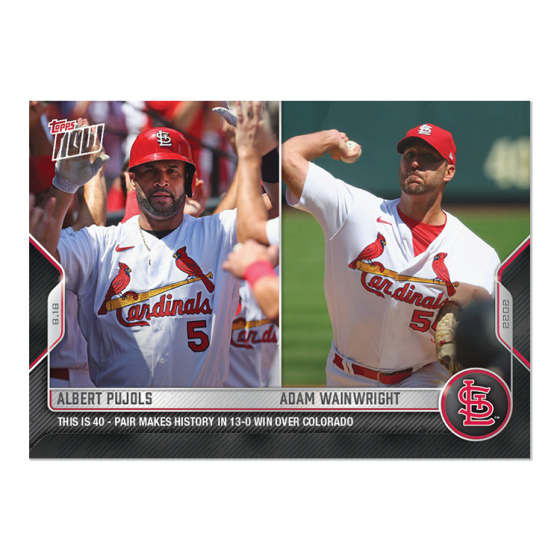 2022 Topps Now #731 Albert Pujols/Adam Wainwright