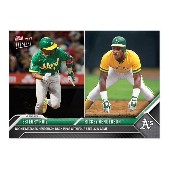 2023 Topps Now #192 Esteury Ruiz/Rickey Henderson