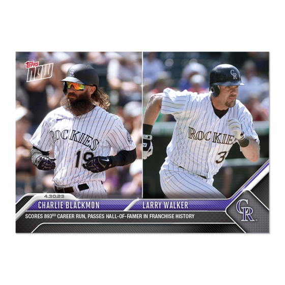 2023 Topps Now #214 Charlie Blackmon/Larry Walker