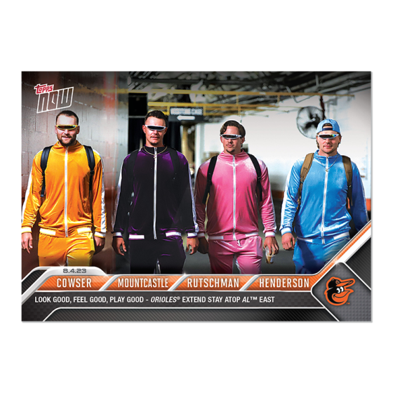 2023 Topps Now #656 Colton Cowser/Ryan Mountcastle/Adley Rutschman/Gunnar Henderson