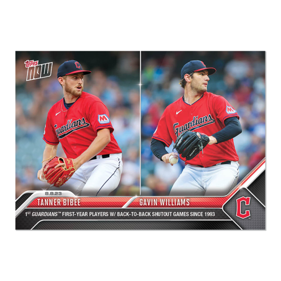 2023 Topps Now #675 Tanner Bibee/Gavin Williams