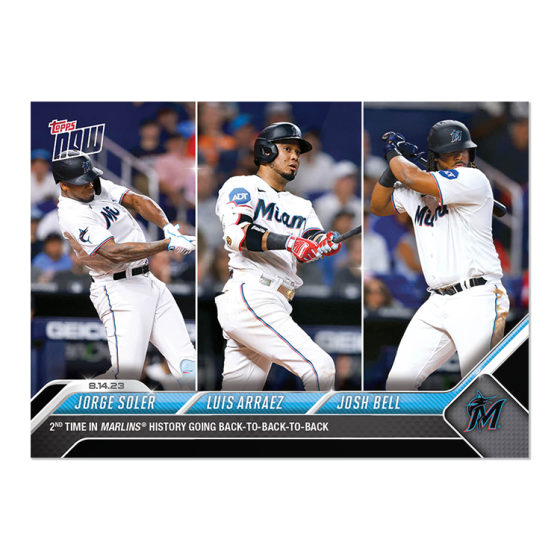 2023 Topps Now #709 Jorge Soler/Luis Arraez/Josh Bell