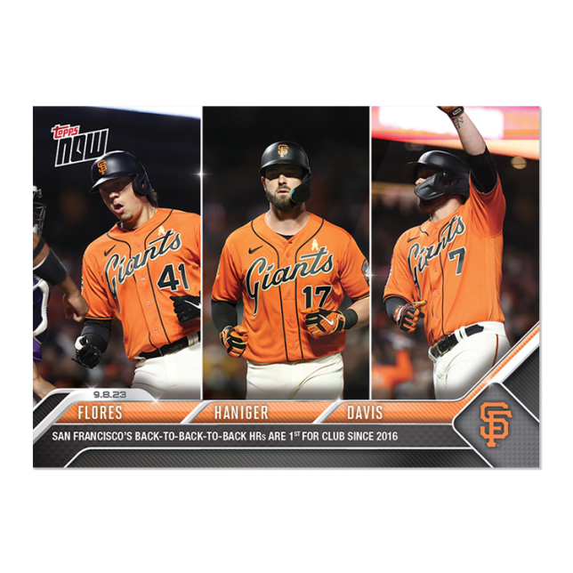 2023 Topps Now #836 Wilmer Flores/ Mitch Haniger/ J.D. Davis