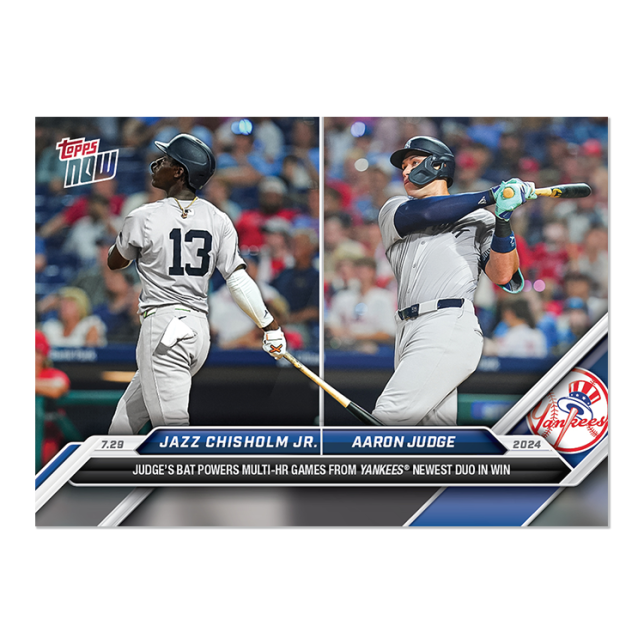 2024 Topps Now #490 Jazz Chisholm Jr & Aaron Judge