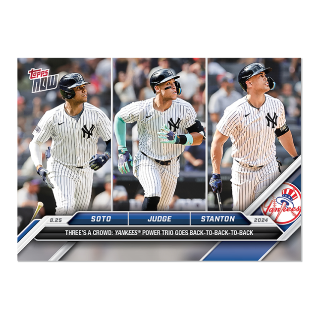 2024 Topps Now #595 Juan Soto/Aaron Judge/Giancarlo Stanton