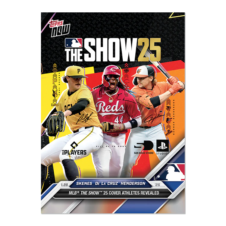 2024 Topps Now #OS-17 MLB The Show Cover  Paul Skenes/Elly De La Cruz/Gunnar Henderson