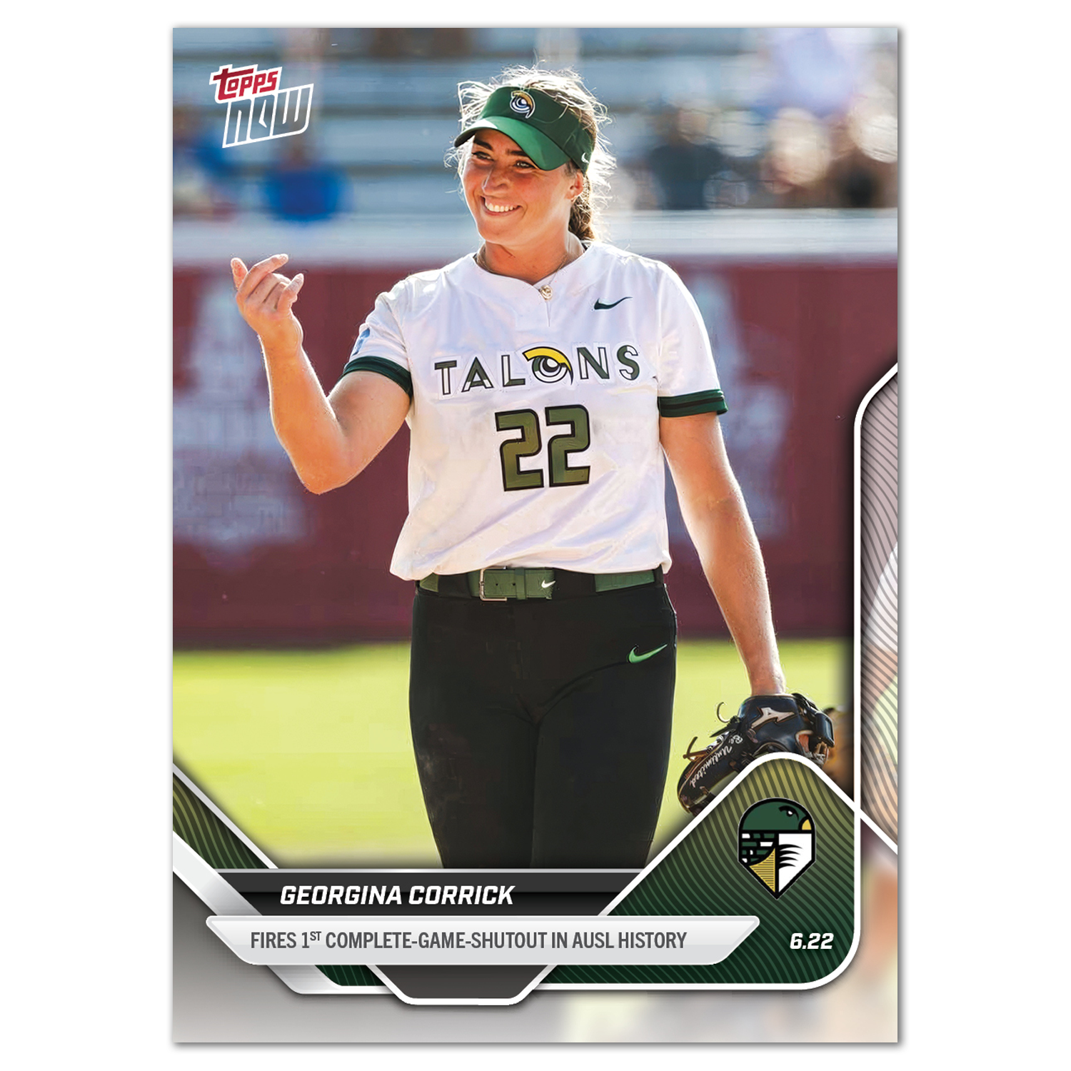 2025 AUSL Topps NOW card 12 featuring Georgina Corrick