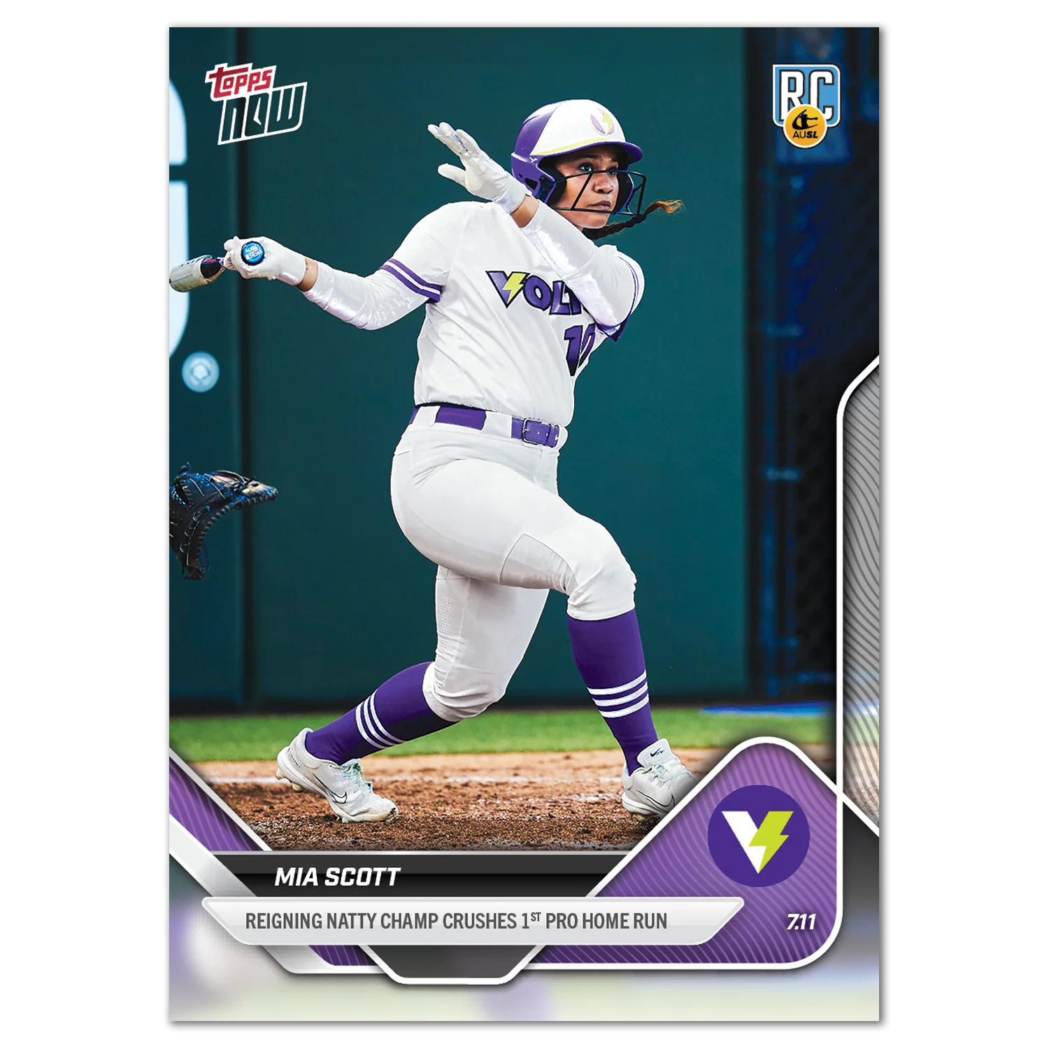 2025 AUSL Topps NOW card 17 featuring Mia Scott