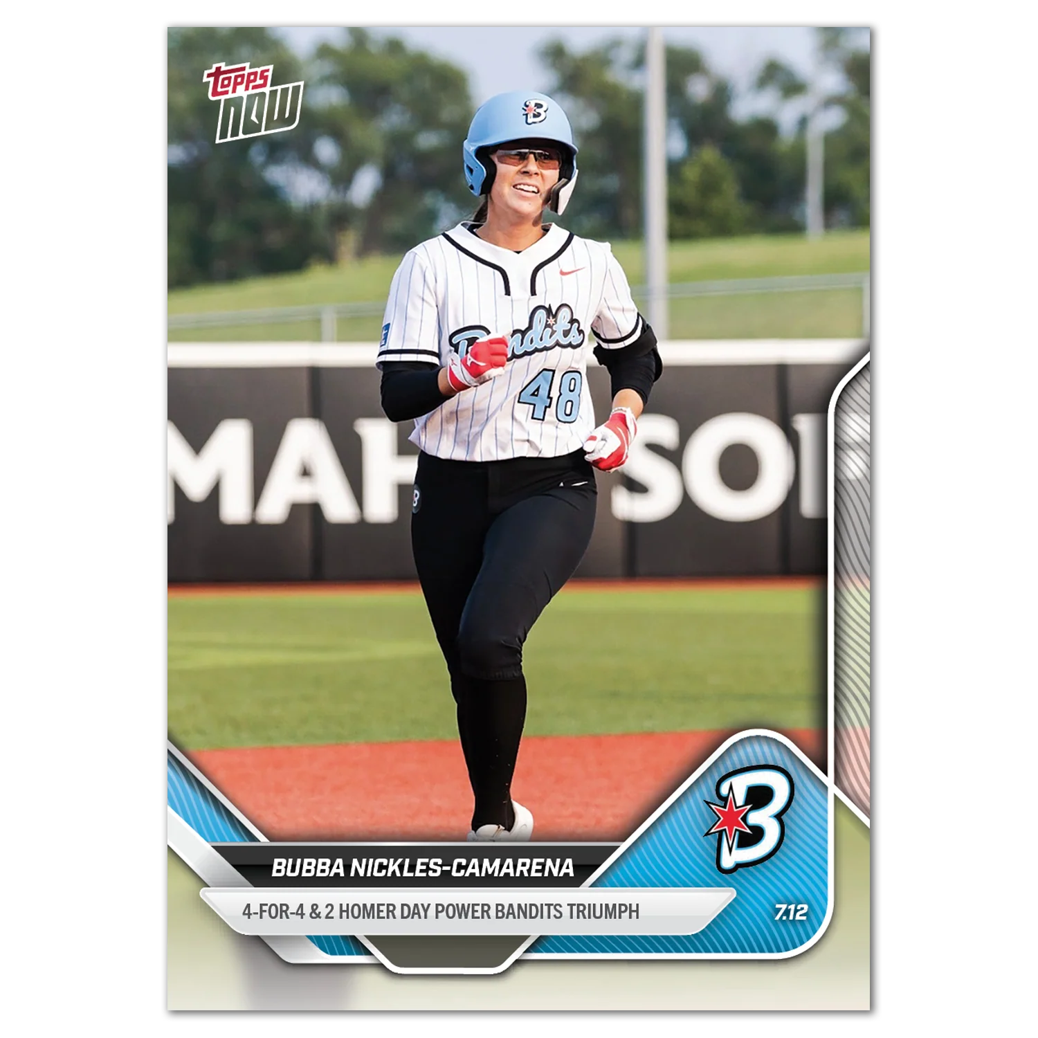 2025 AUSL Topps NOW card 19 featuring Bubba Nickles-Camarena