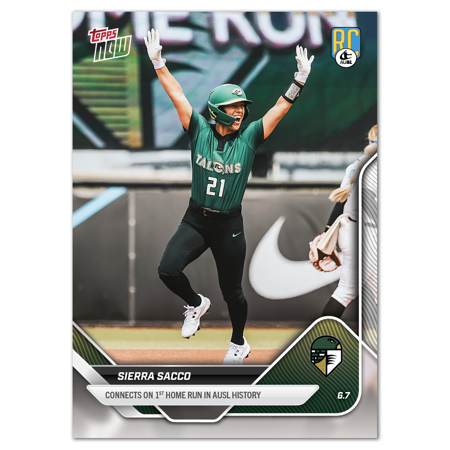 2025 AUSL Topps NOW card 2 featuring Sierra Sacco