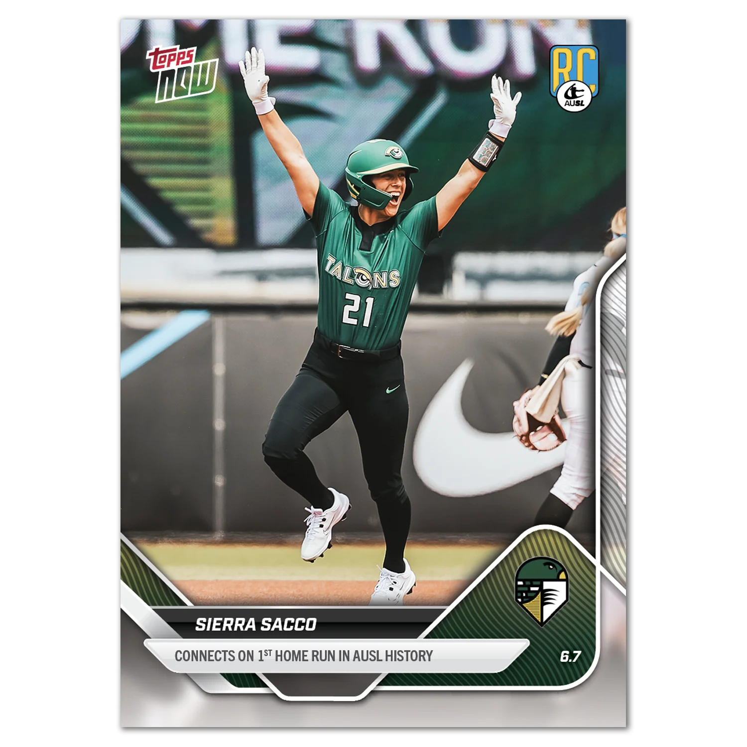 2025 AUSL Topps NOW card 2 featuring Sierra Sacco