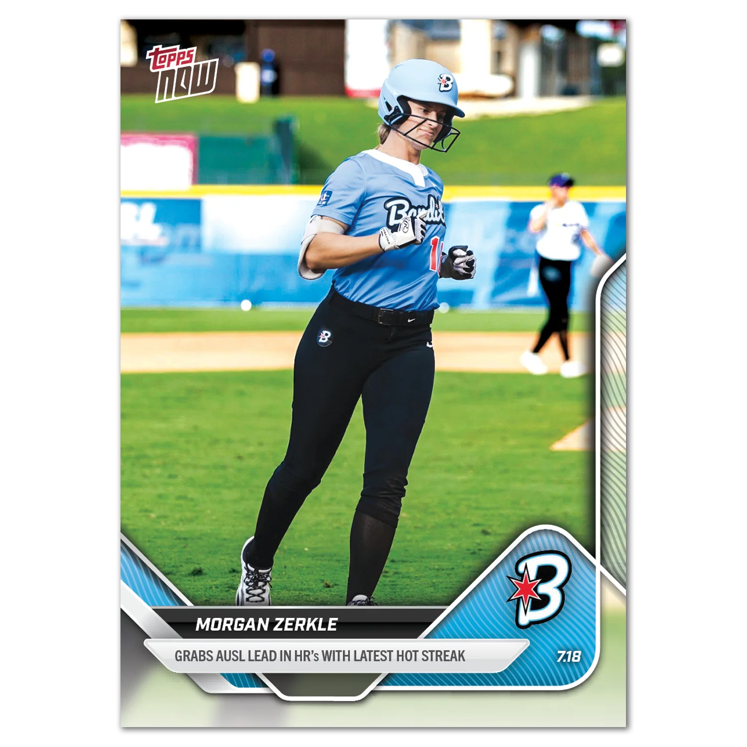 2025 AUSL Topps NOW card 21 featuring Morgan Zerkle