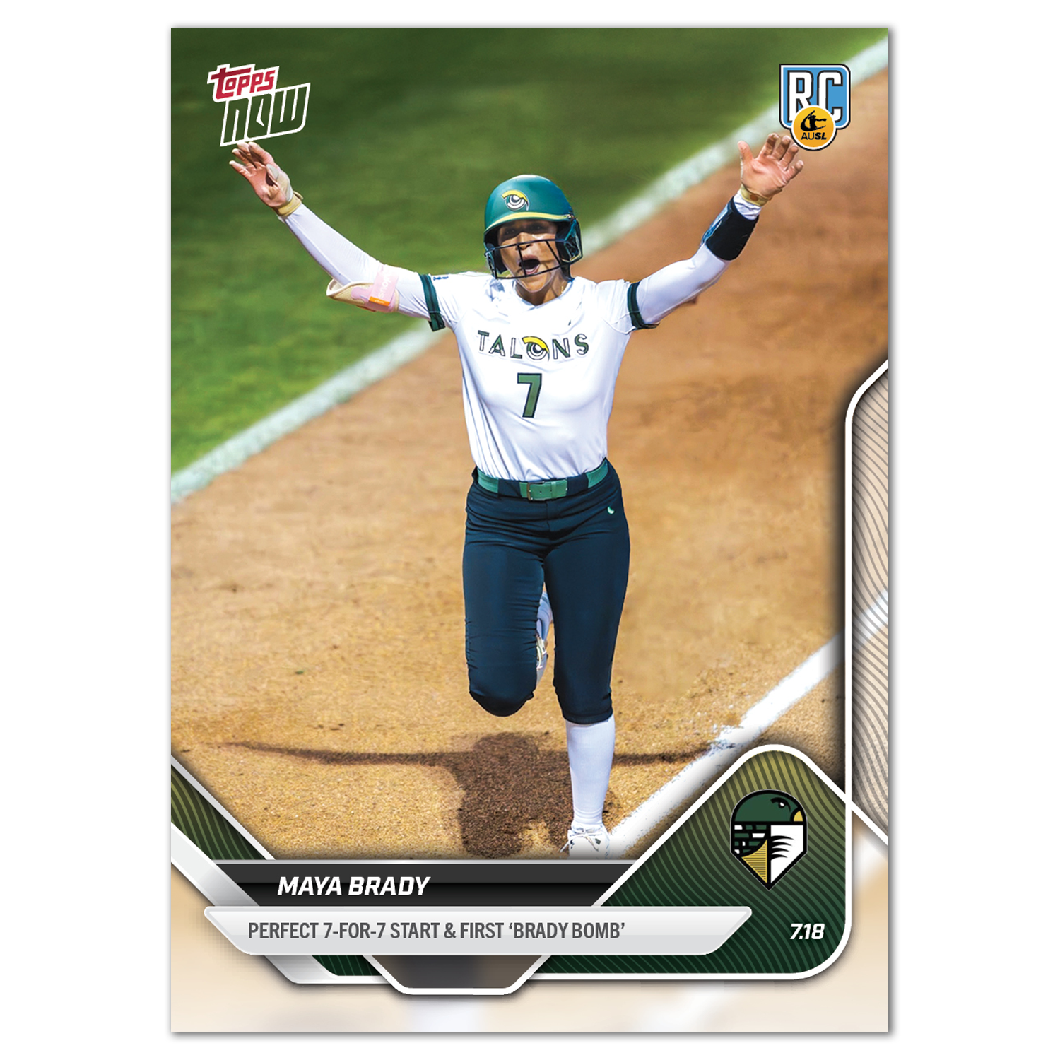 2025 AUSL Topps NOW card 23 featuring Maya Brady