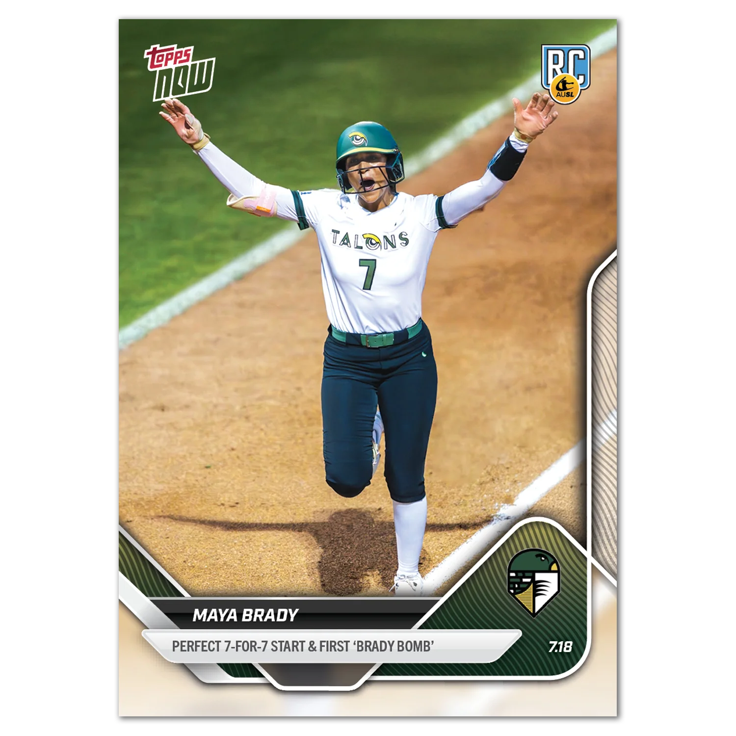 2025 AUSL Topps NOW card 23 featuring Maya Brady